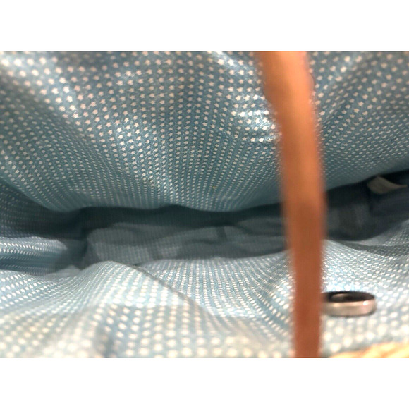 Women’s Beach Beige Straw Woven Square Medium Tote Bag Purse Beads and Sequins - Picture 6 of 7